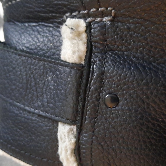 Sorel Black Leather Ankle Rubber Sherpa Lined Boots  NL2135-010 Size 9 - Picture 8 of 16